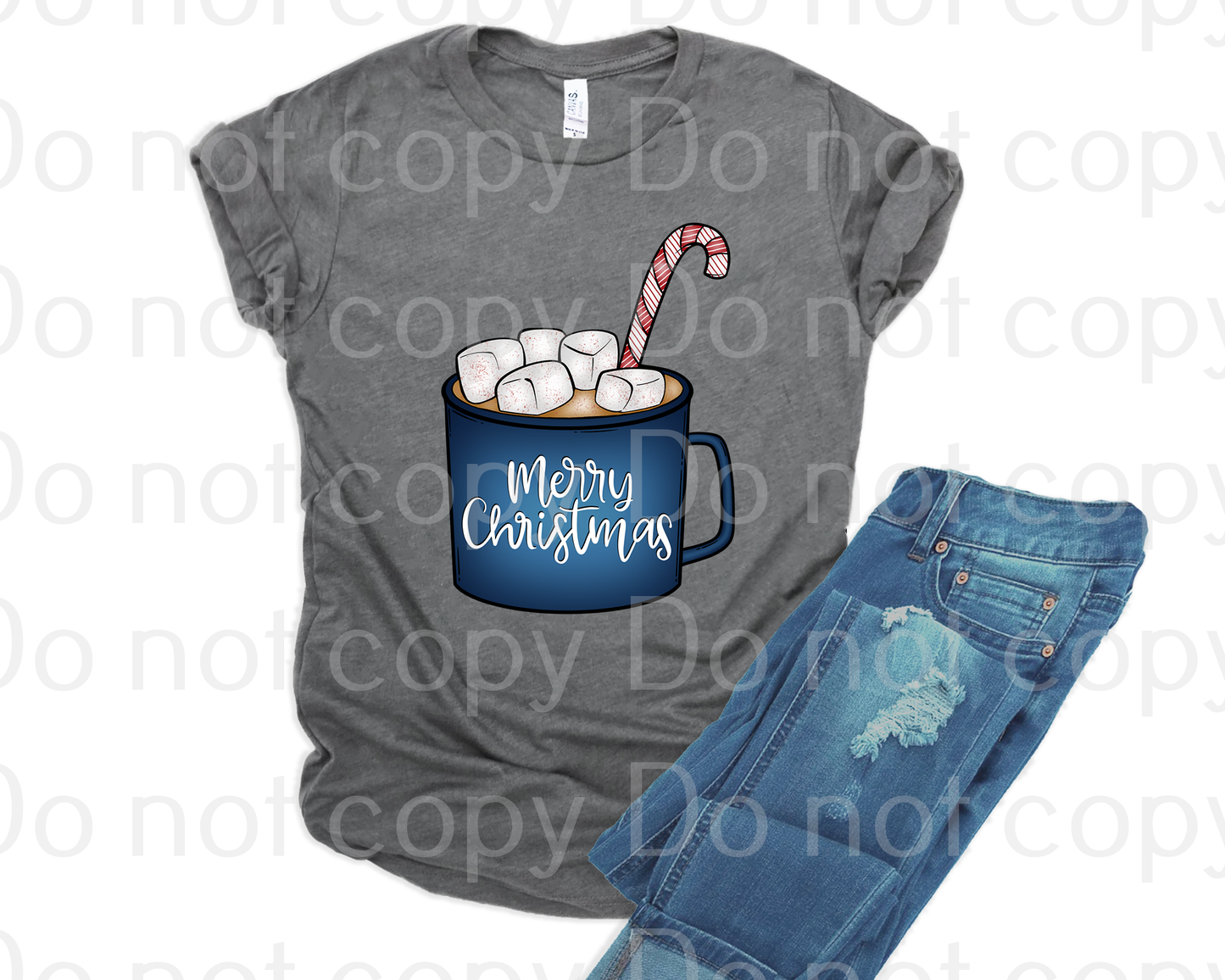 12-74 Merry Christmas Hot Cocoa Completed Tee