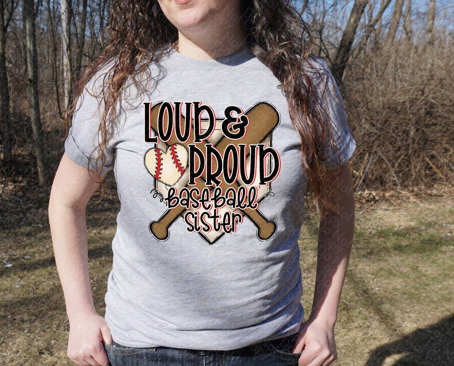 13-100 loud and proud baseball sister tee