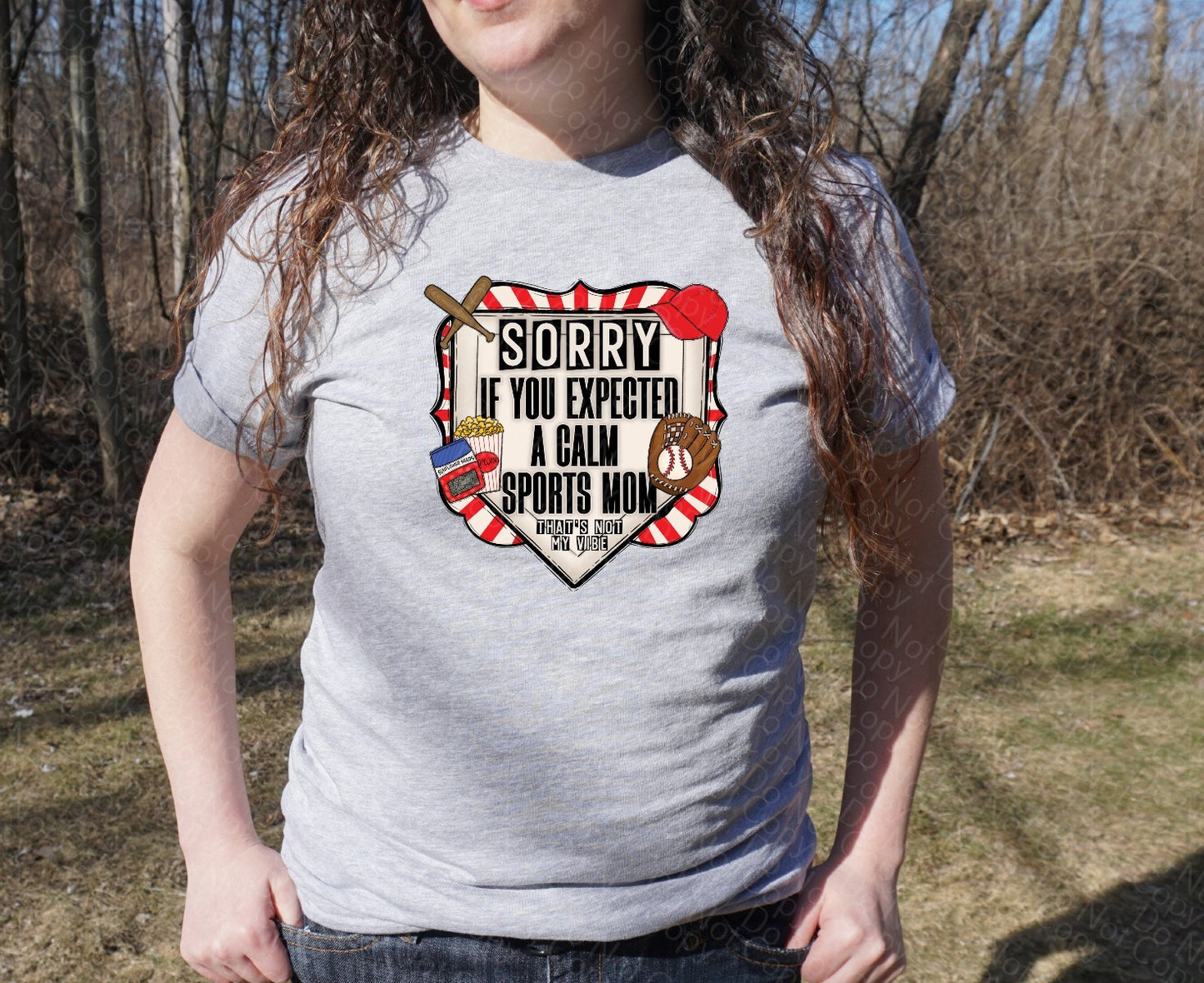 13-104 calm sports mom baseball tee