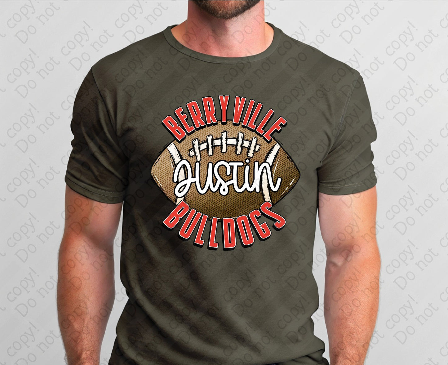 13-117 Football Custom Color, Team Name and Personalization tee