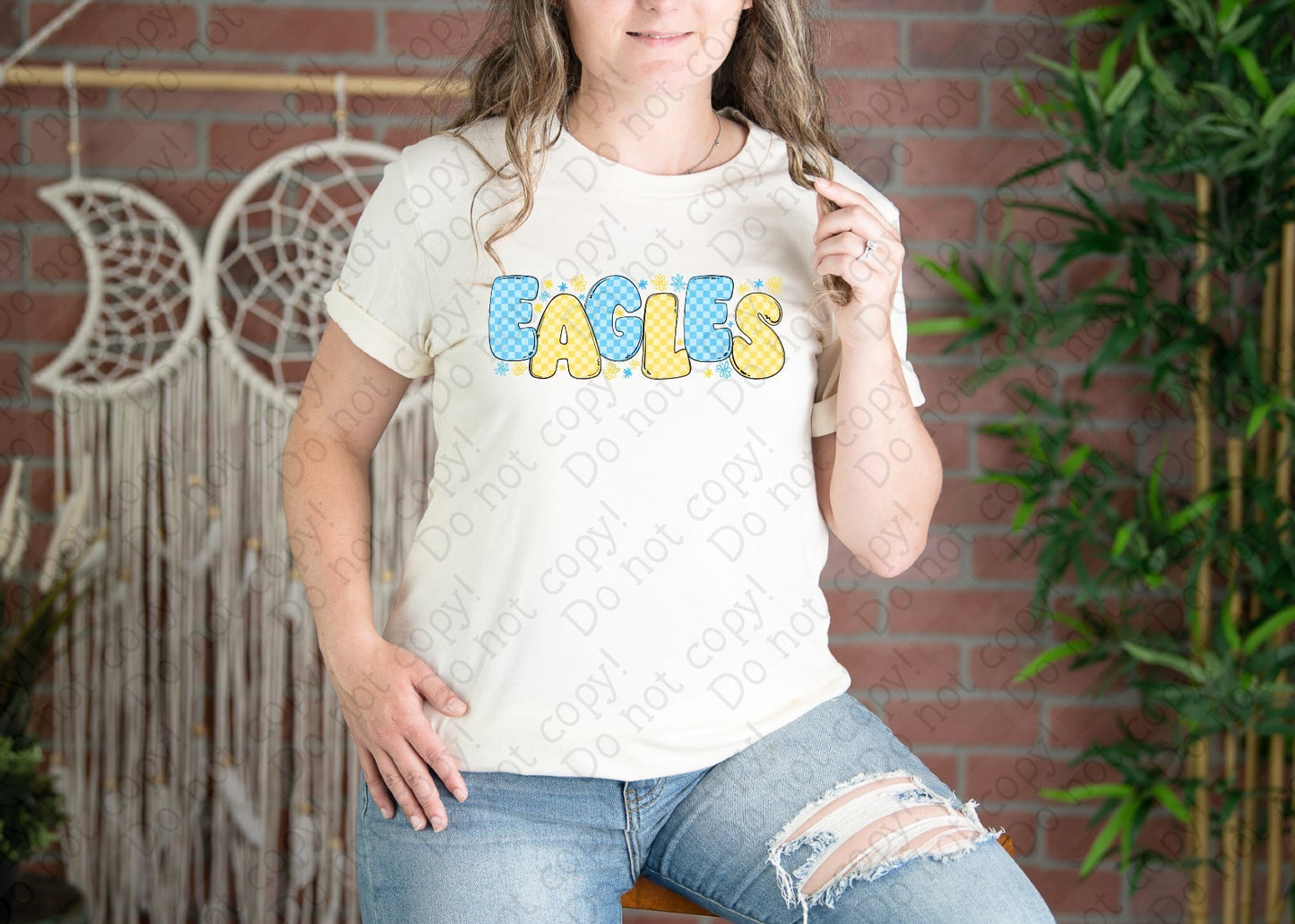 13-126 Checkered Custom Color and Team Name tee