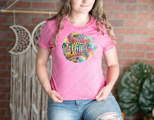 13-129 Softball with Custom Name and Number tee