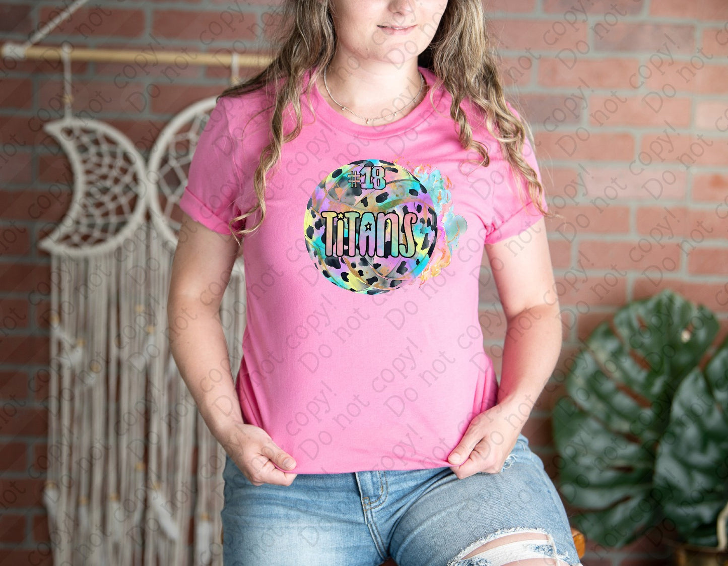 13-130 Volleyball with Custom Name and Number tee