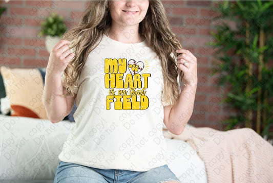 13-135 Baseball My Heart is on that Field Custom Color and Number tee