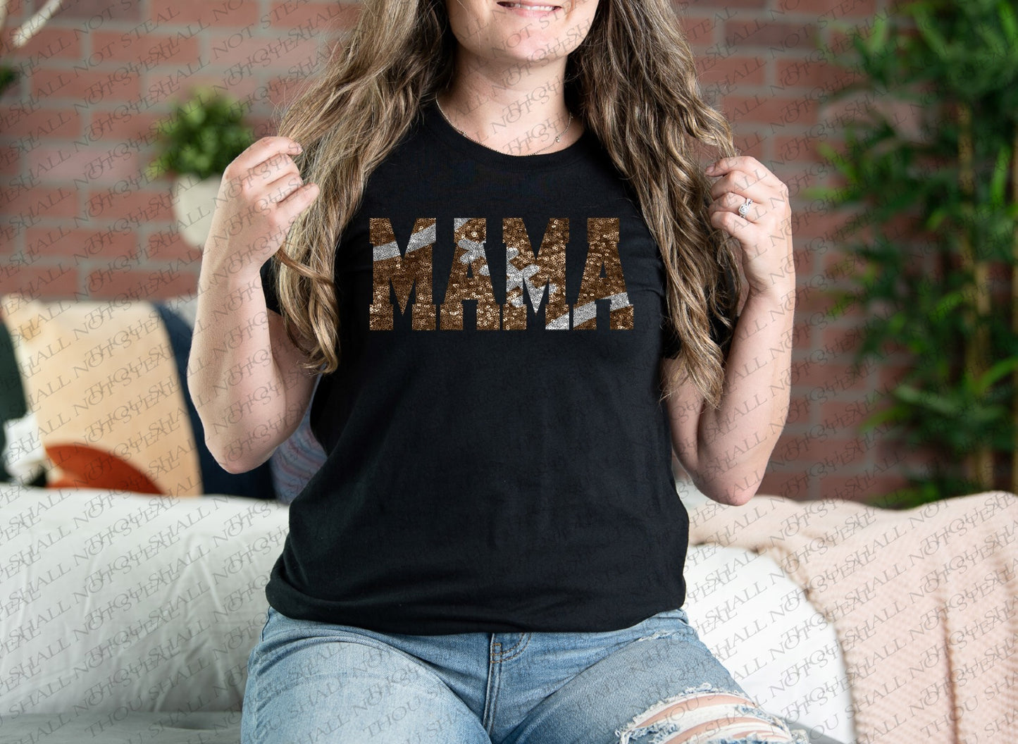 13-149 Glitter Sequin Mama (Choose One) tee