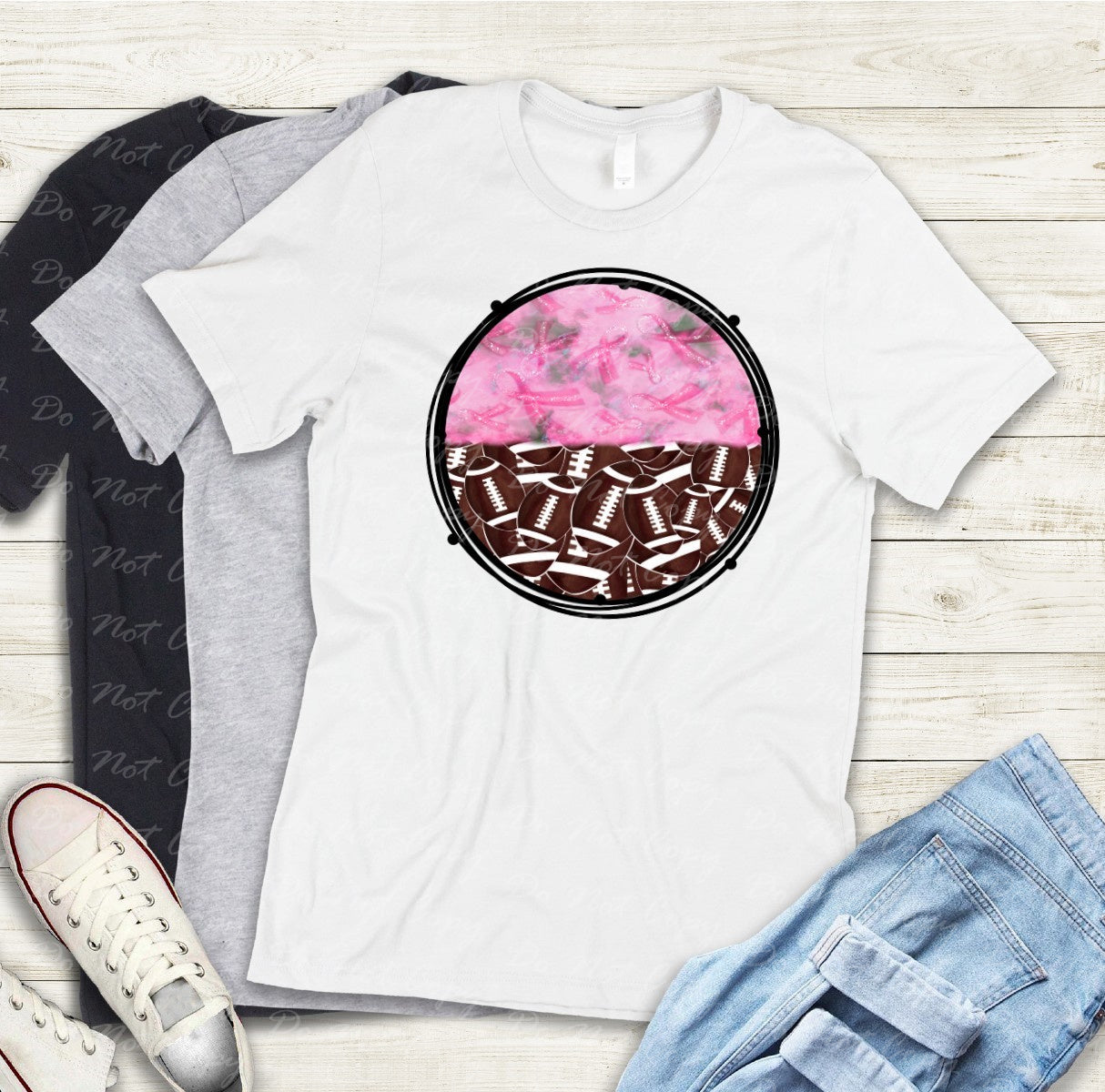 13-14 Breast Cancer Awareness Football - Customize Team Tee