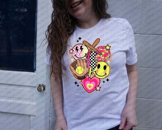 13-152 Softball Love Collage tee