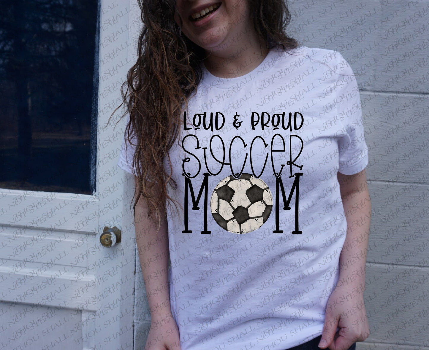 13-157 Loud Proud Soccer Mom Doodle tee