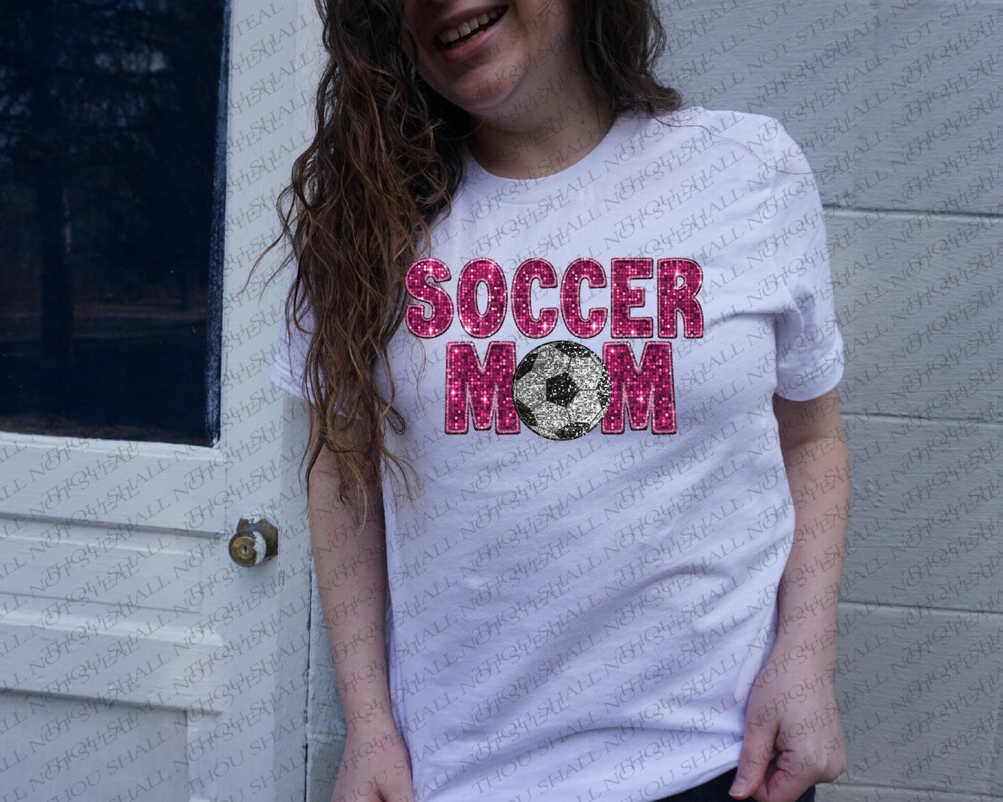 13-160 Sequin Soccer Mom (Choose Color) tee