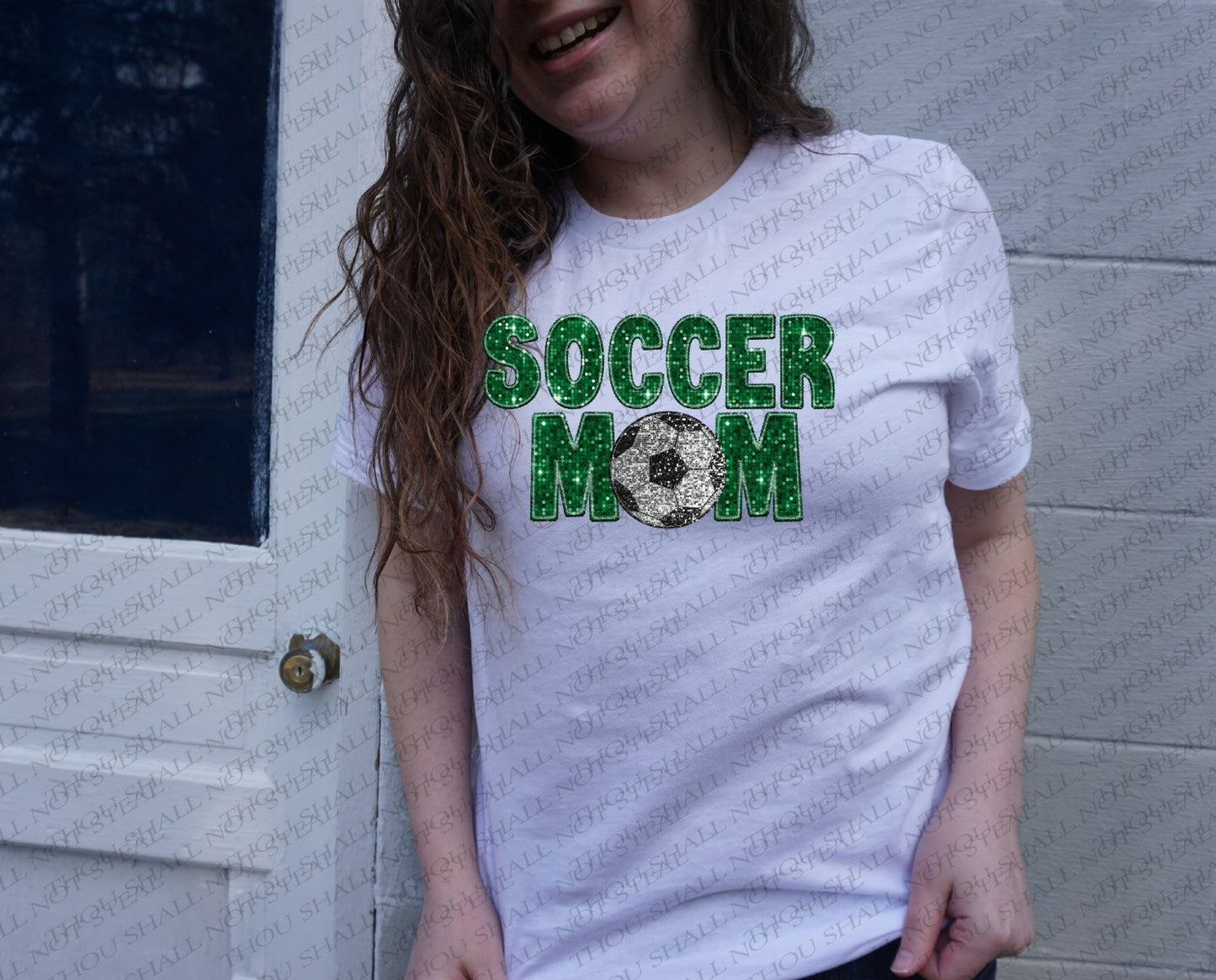 13-160 Sequin Soccer Mom (Choose Color) tee