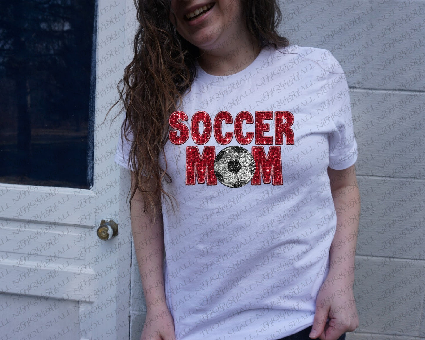 13-160 Sequin Soccer Mom (Choose Color) tee