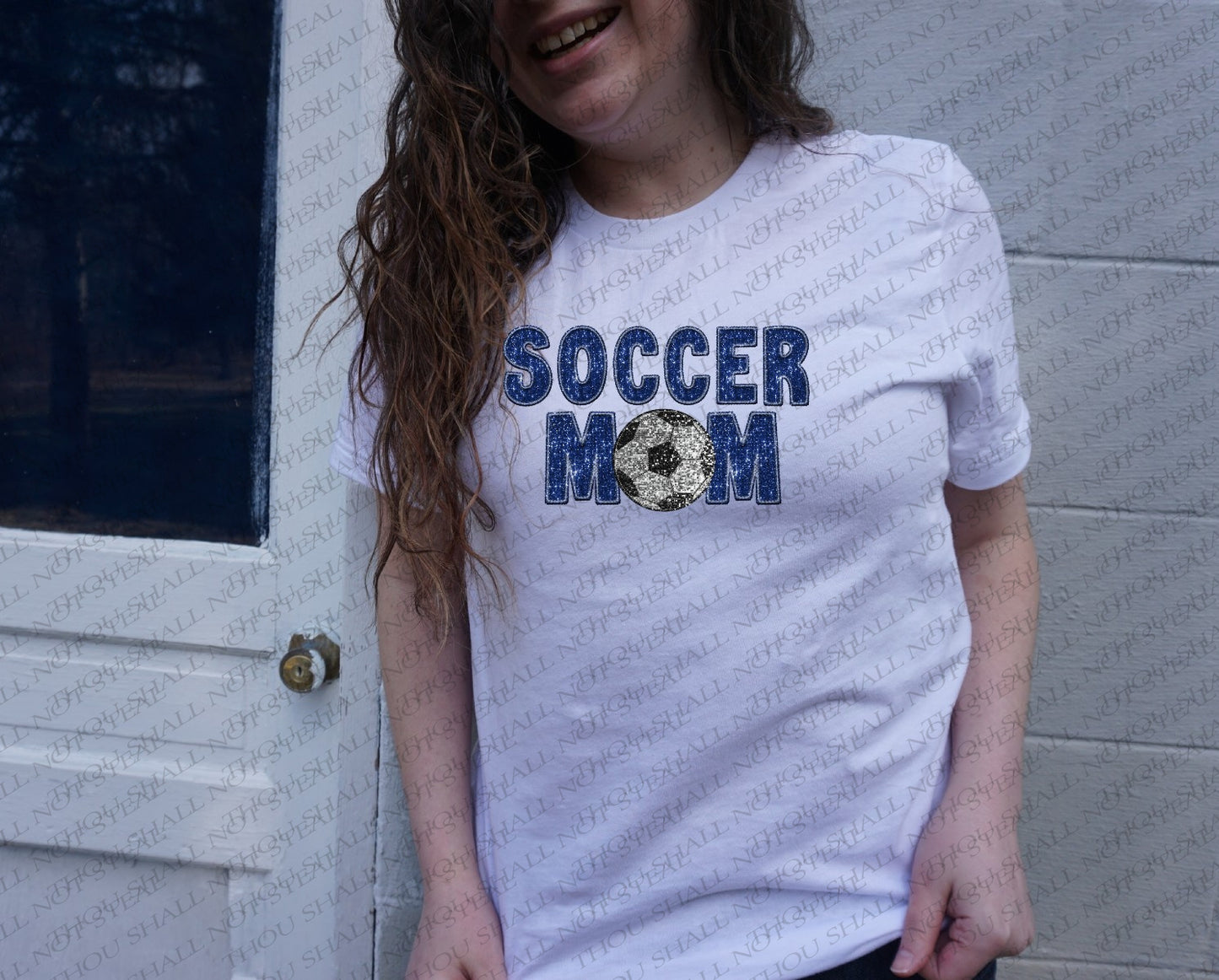 13-160 Sequin Soccer Mom (Choose Color) tee