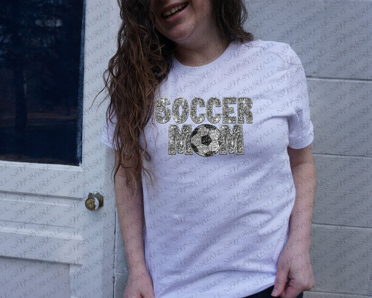 13-160 Sequin Soccer Mom (Choose Color) tee