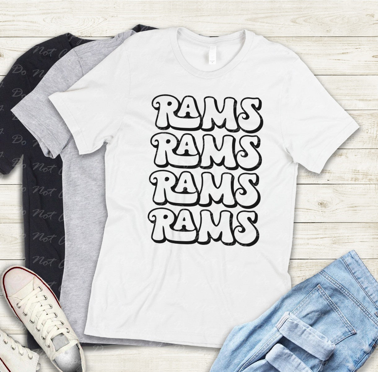 13-33 Rams Retro Stack Tee