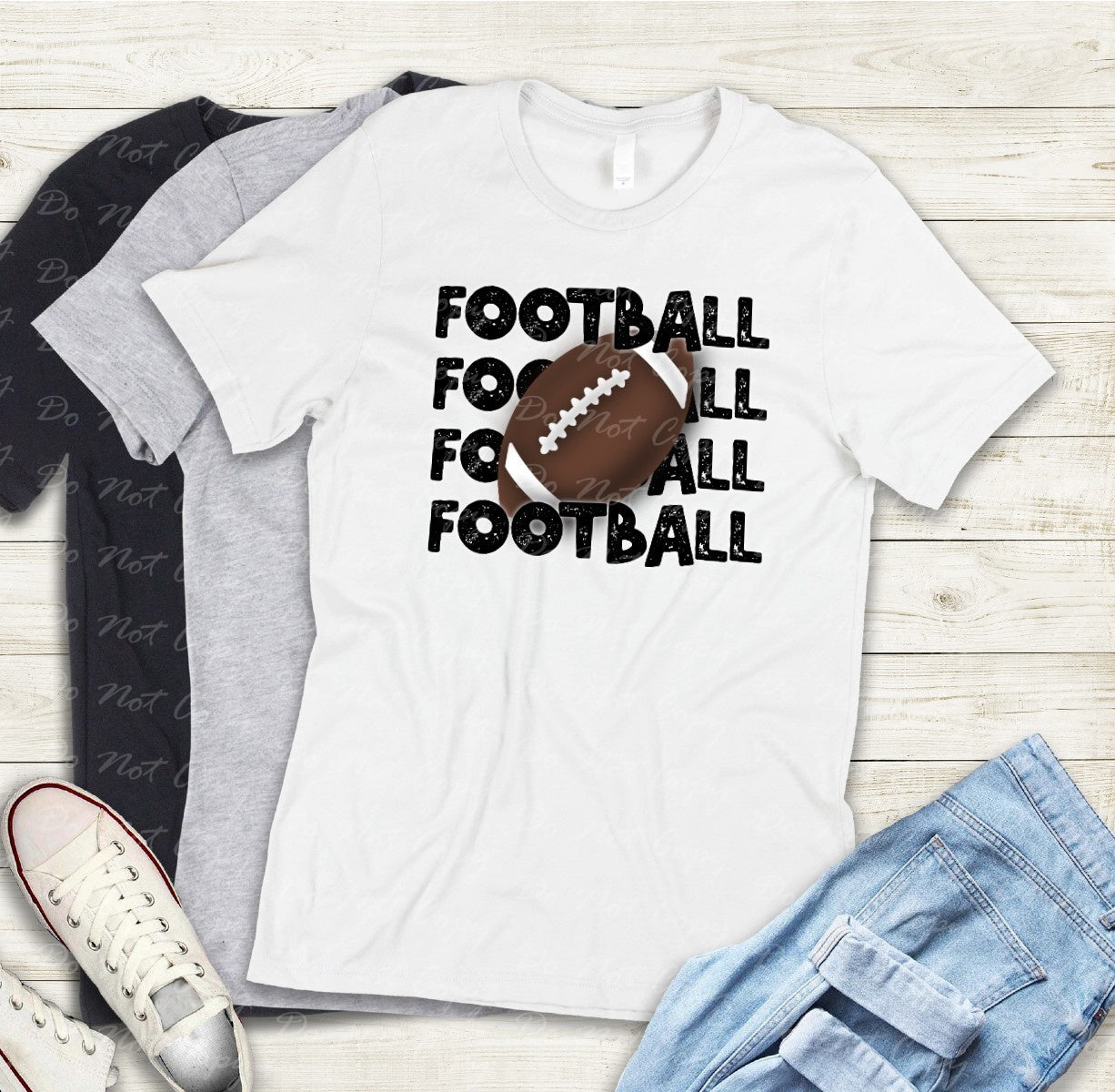 13-39 Football Stacked Tee