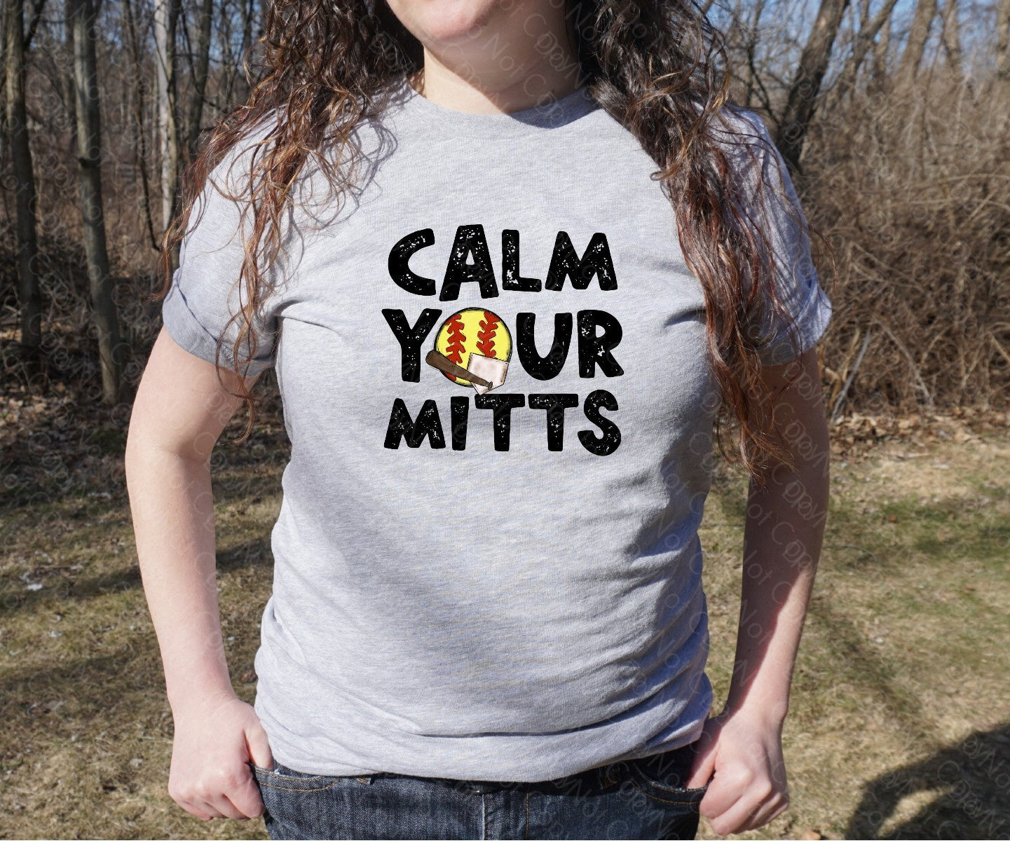 13-66 CALM YOUR MITTS SOFTBALL TEE
