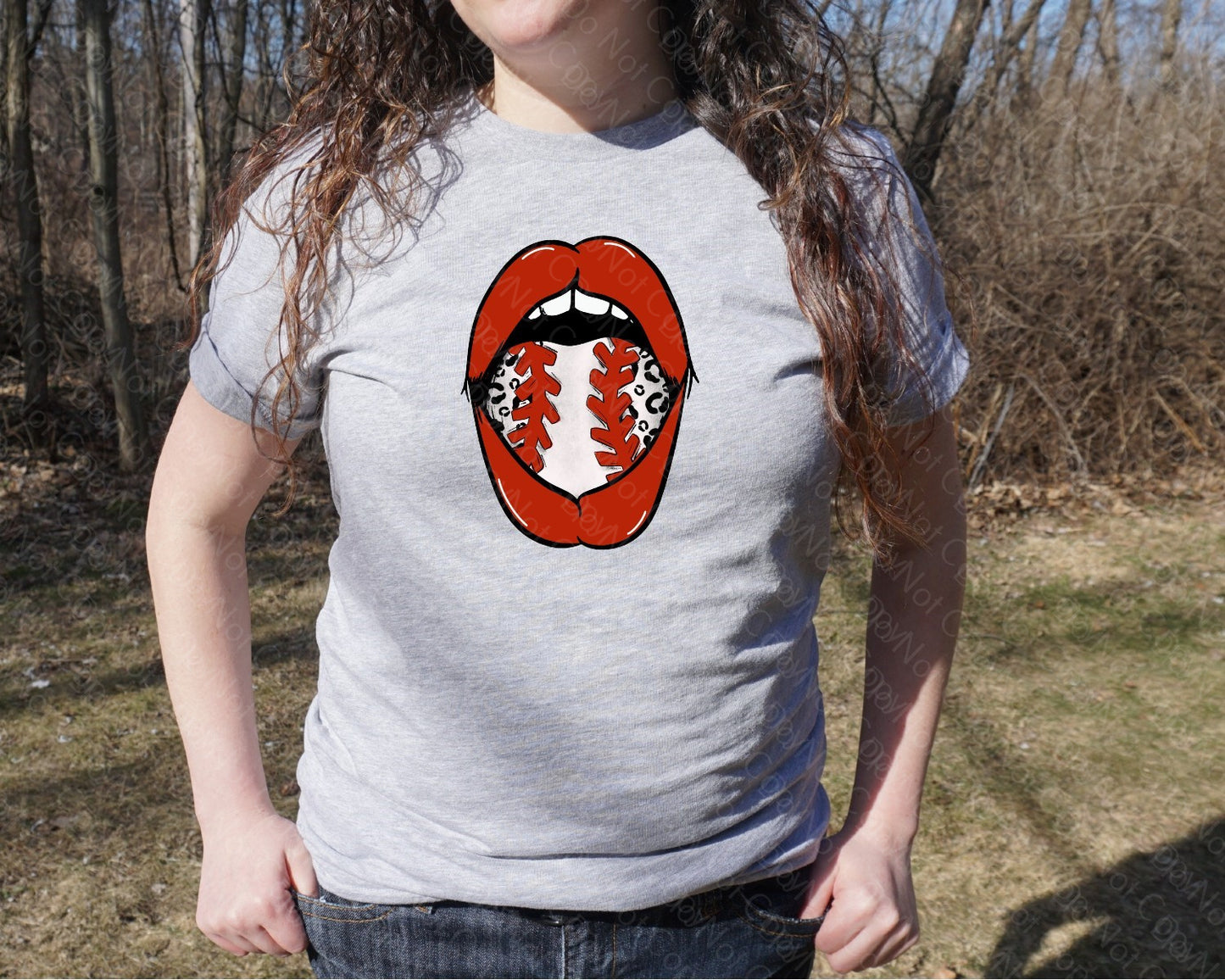 13-68 LEOPARD BASEBALL TONGUE TEE