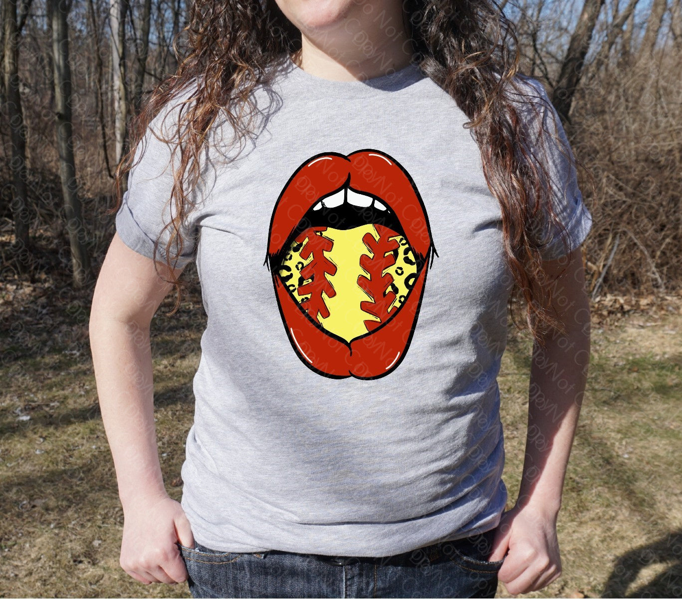 13-69 LEOPARD SOFTBALL TONGUE TEE