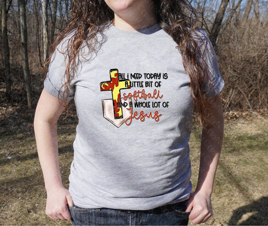 13-73 SOFTBALL AND JESUS TEE