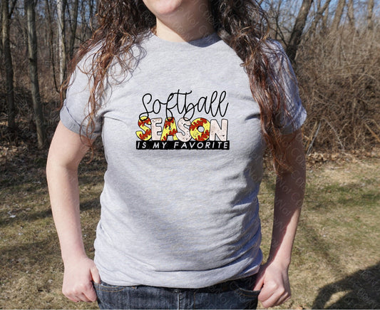 13-76 SOFTBALL SEASON IS MY FAVORITE TEE