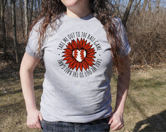 13-79 TAKE ME OUT TO THE BALL CAME RED BASEBALL TEE