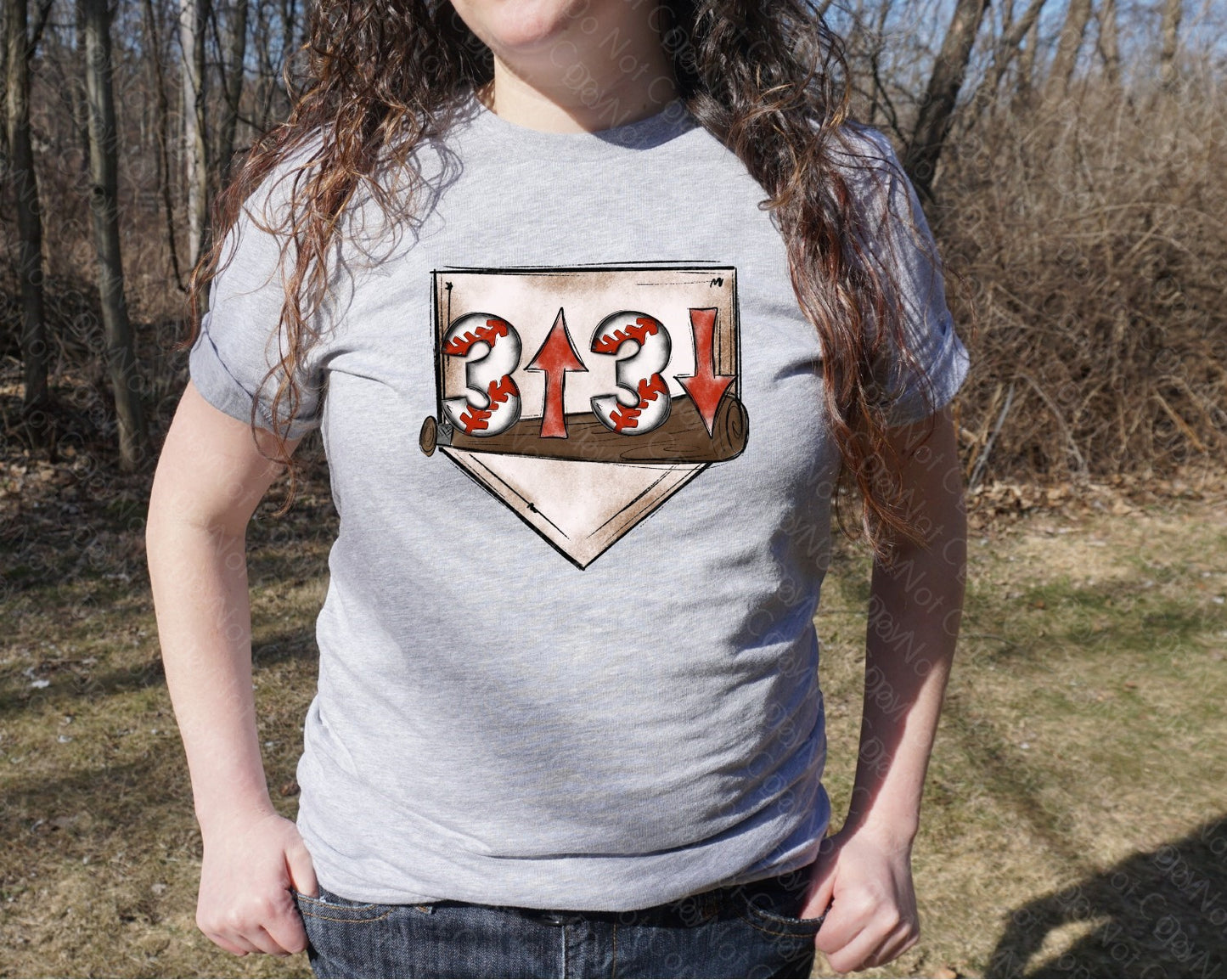 13-85 3 UP 3 DOWN BASEBALL TEE