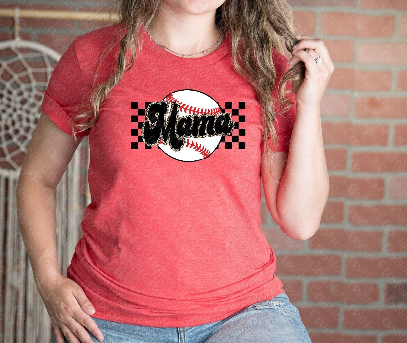 13-91 leopard baseball mama tee