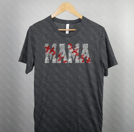 13-98 mama sequin baseball tee