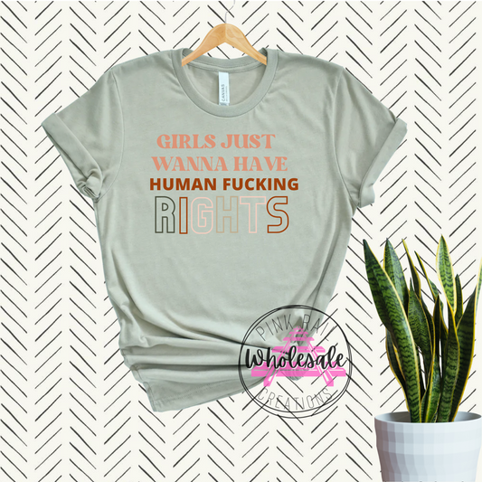 14-11 Girls Just Wanna Have Human Fucking Rights Completed Tee