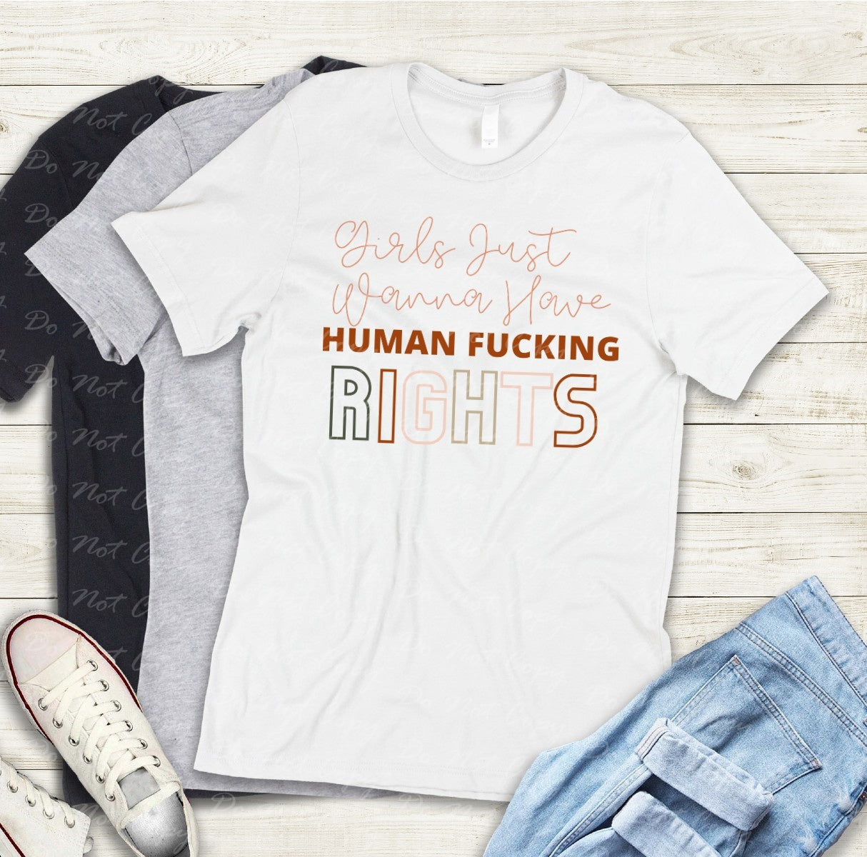 14-15 Girls Just Wanna Have Human F*ing Rights Tee
