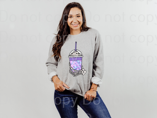 15-15 Skeleton Purple Coffee Cup Completed Tee