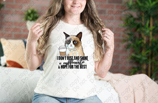 15-58 Grumpy Cat Rise Shine & Caffeinate Tee