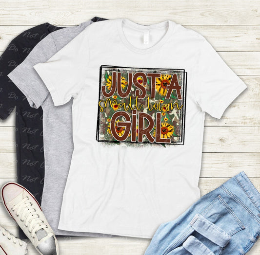 16-02 Just a small town girl sunflower Tee