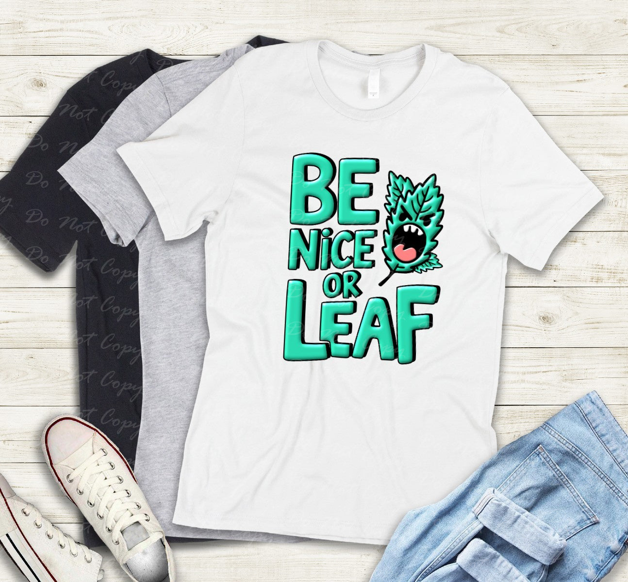 16-19 Be Nice or Leaf tee
