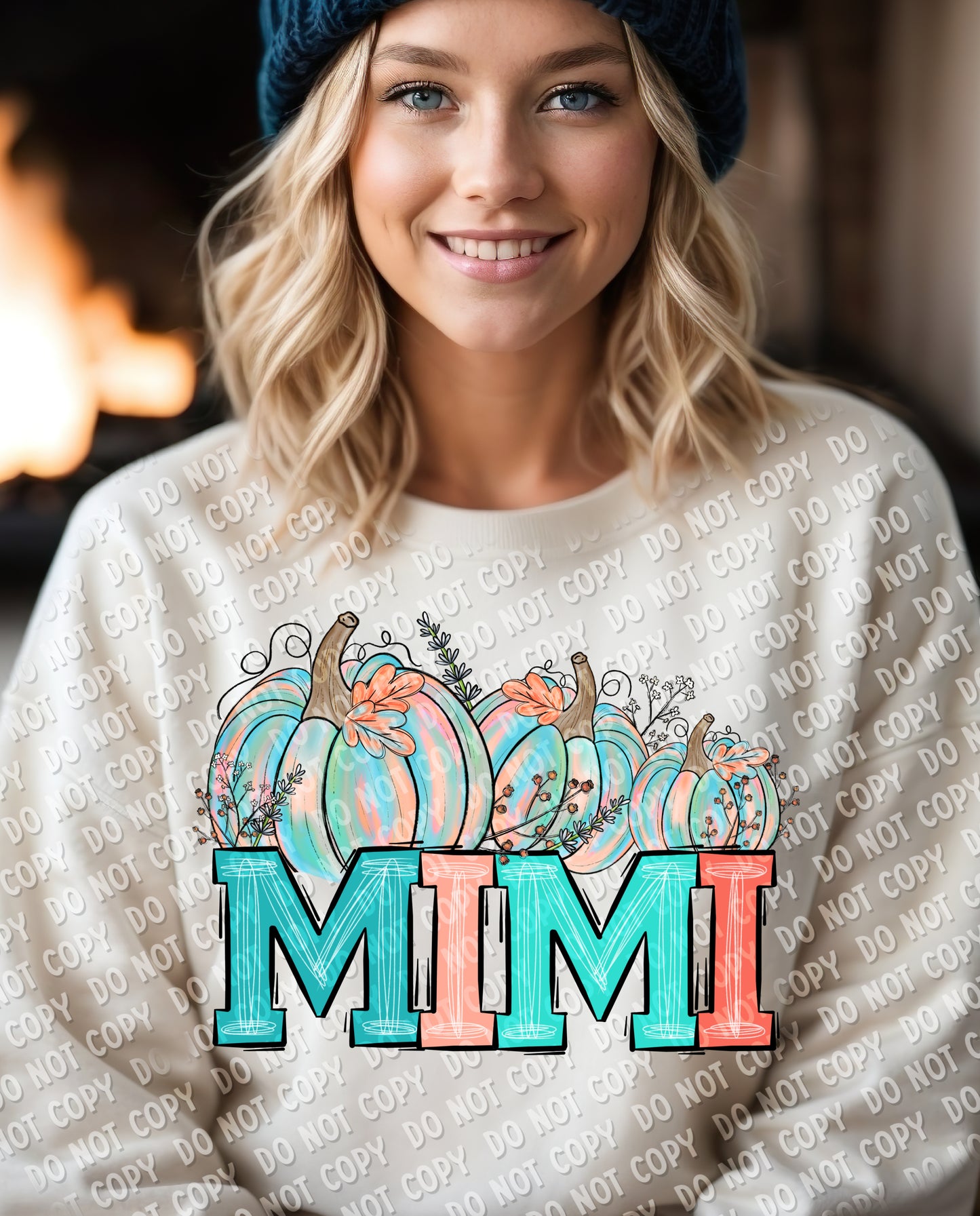 17-42 Mimi - Teal & Orange Pumpkins Tee