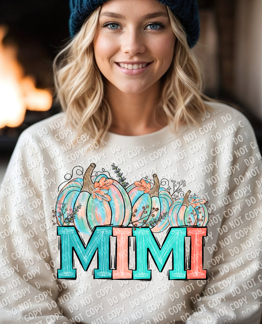 17-42 Mimi - Teal & Orange Pumpkins Tee