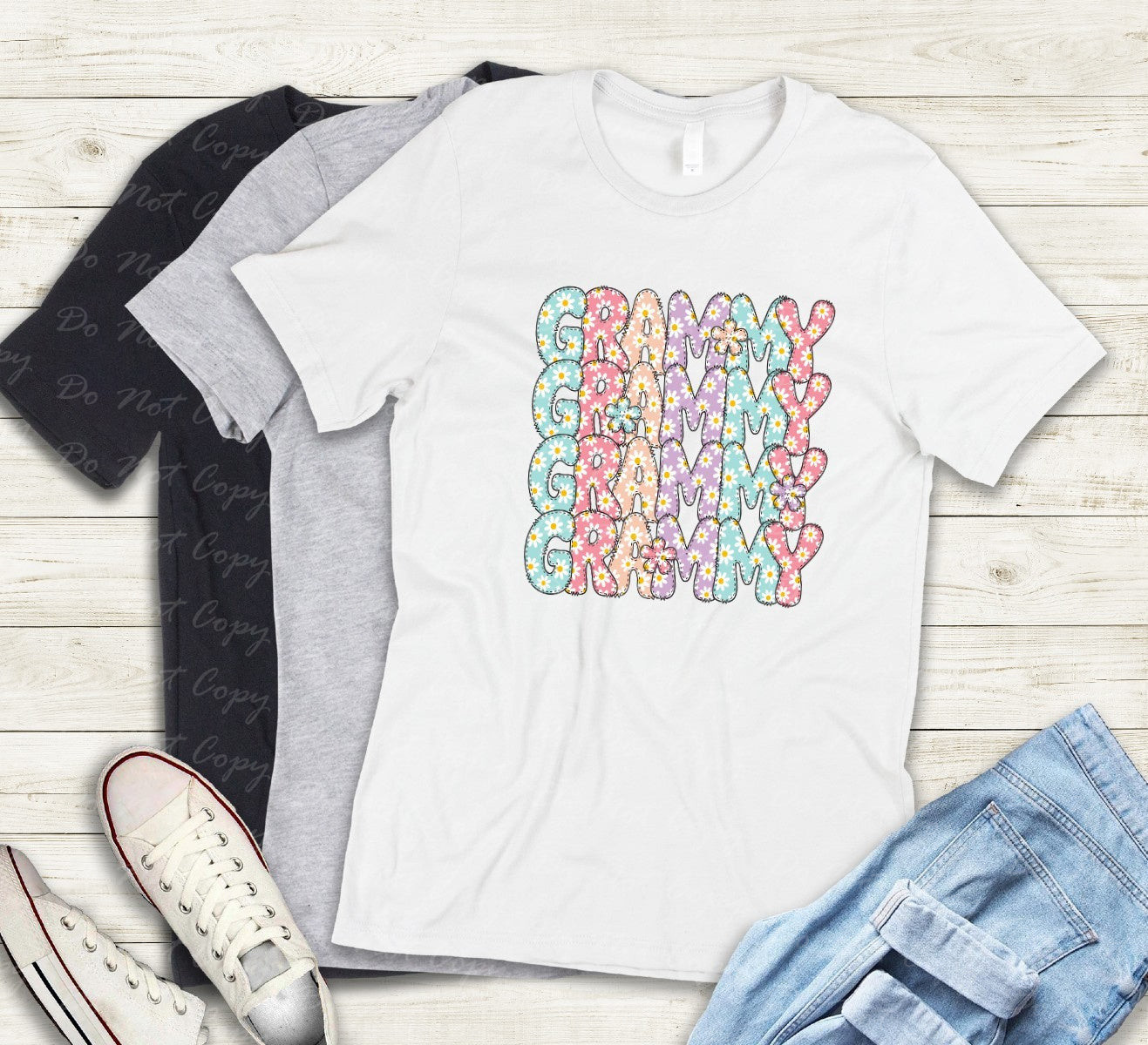 17-44 Floral Grammy tee