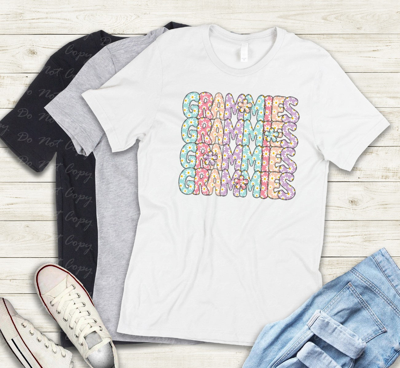 17-45 Floral Grammies tee