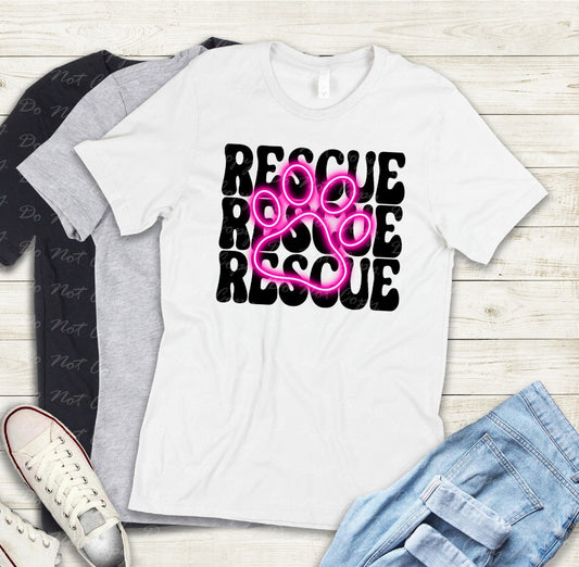 19-01c rescue paw pink Tee