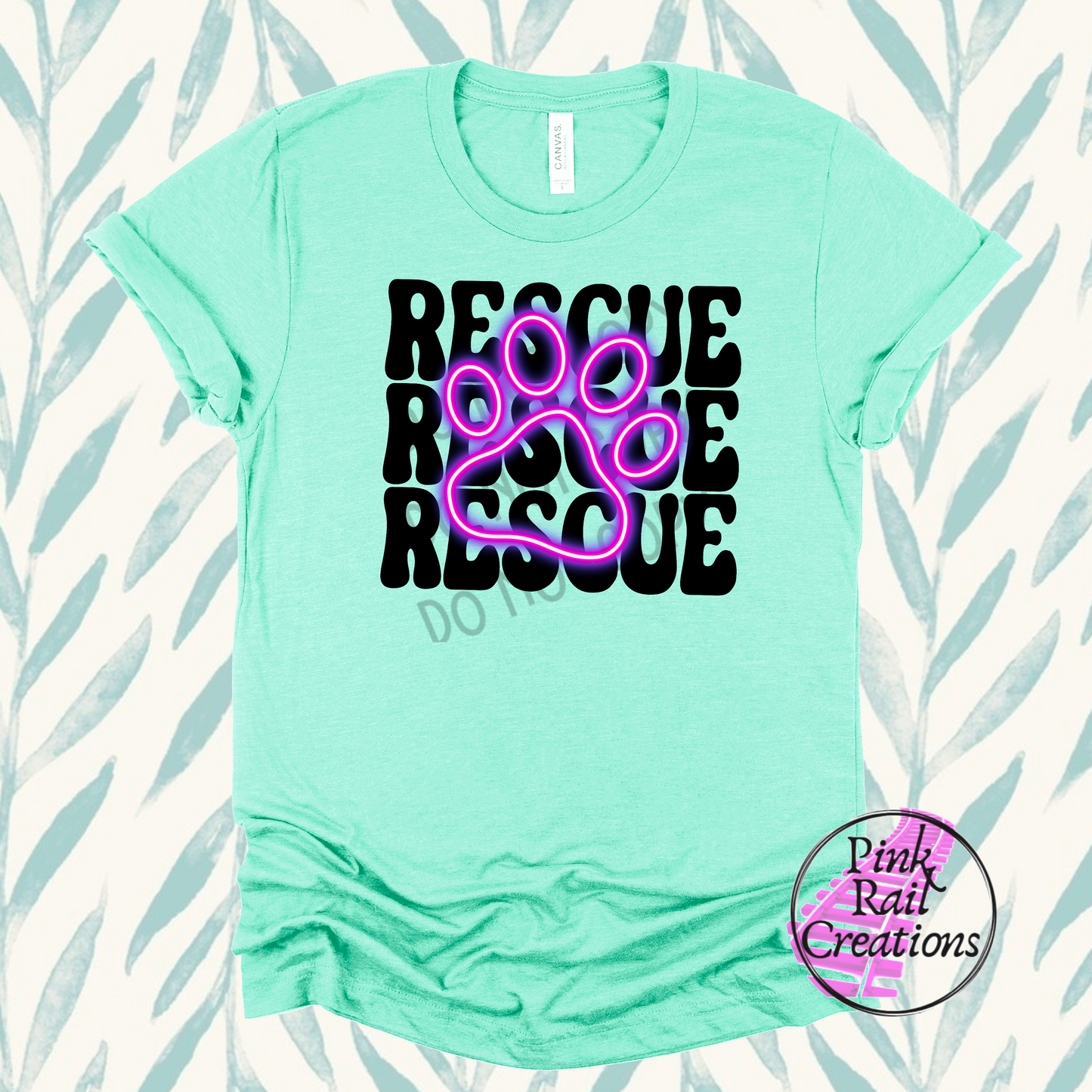 19-01d rescue neon paw purple Completed Tee