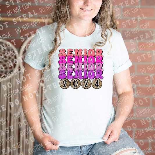 22-23 Pink Jewel Tones Stack Senior 2024 Completed Tee