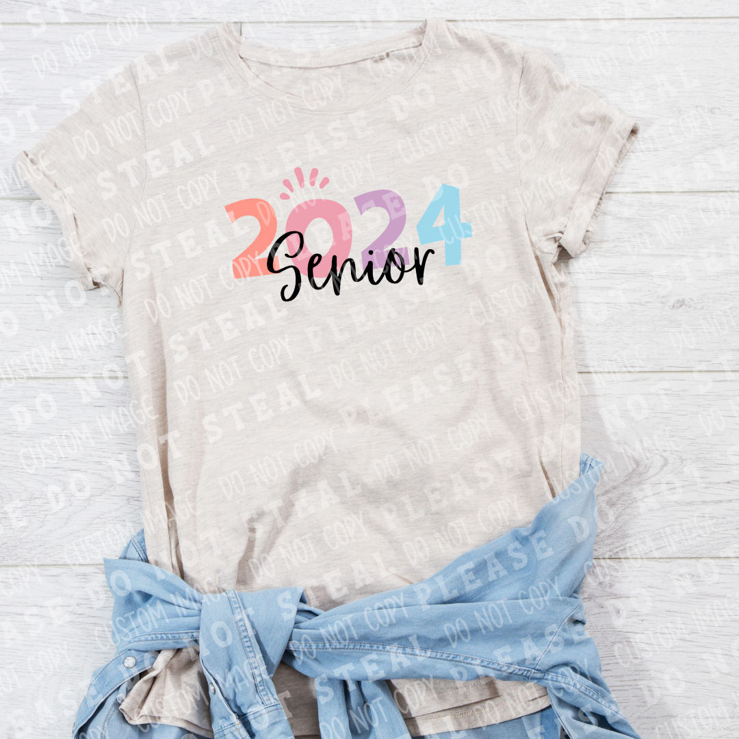 22-45 Senior Pastel Script Completed Tee