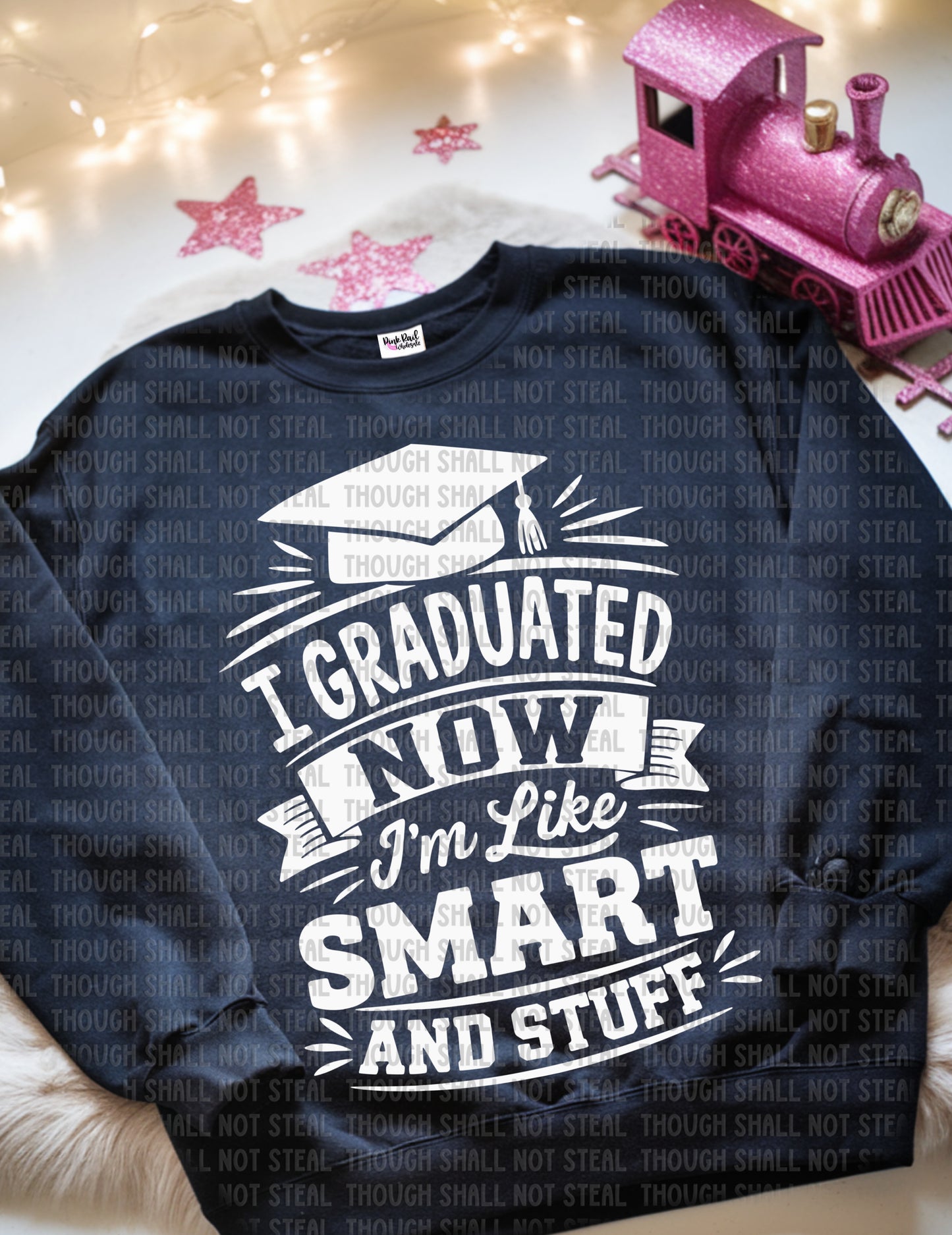 22-52 B I Graduated, Now I'm like smart and stuff - White tee