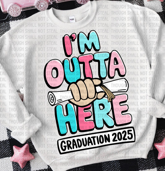 22-55 C light skin - Feminine- I'm Outta Here tee