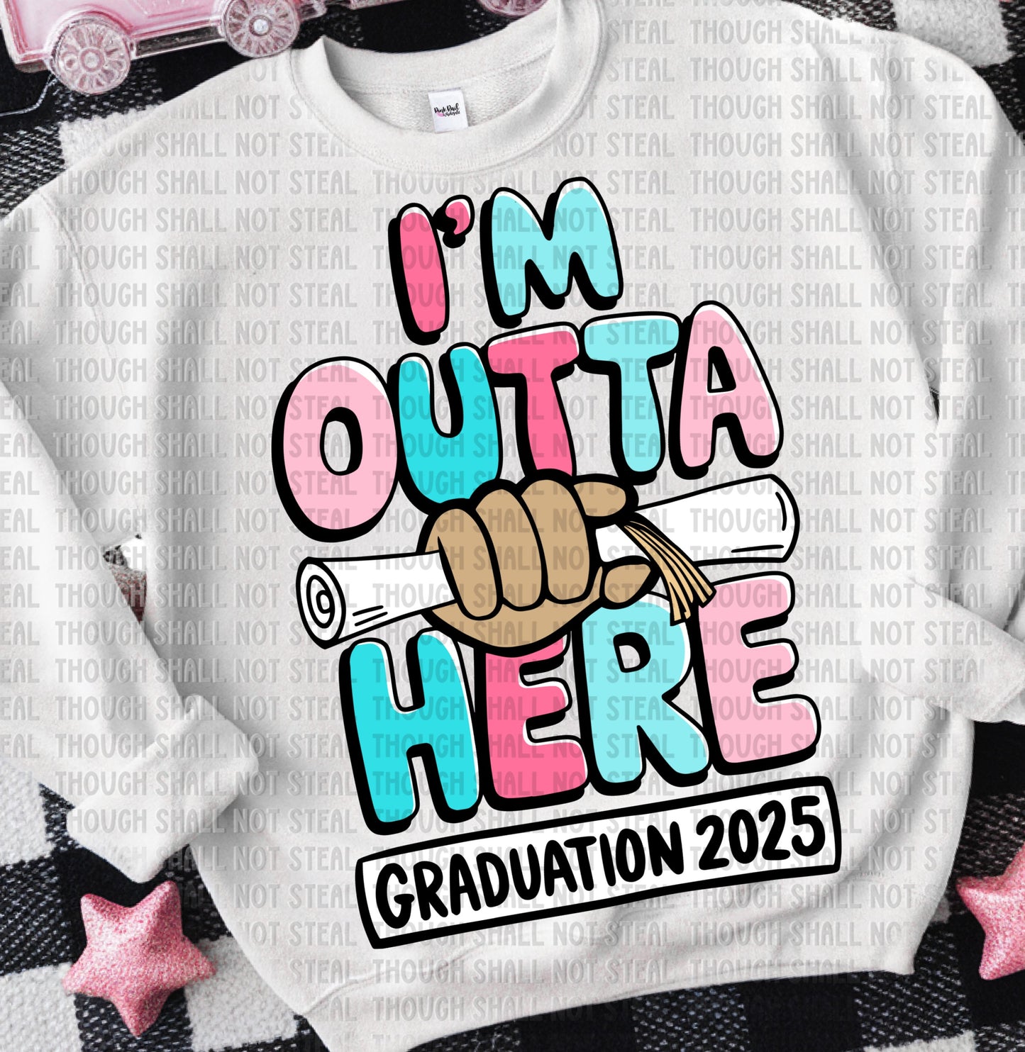 22-55 D Medium skin - Feminine- I'm Outta Here tee