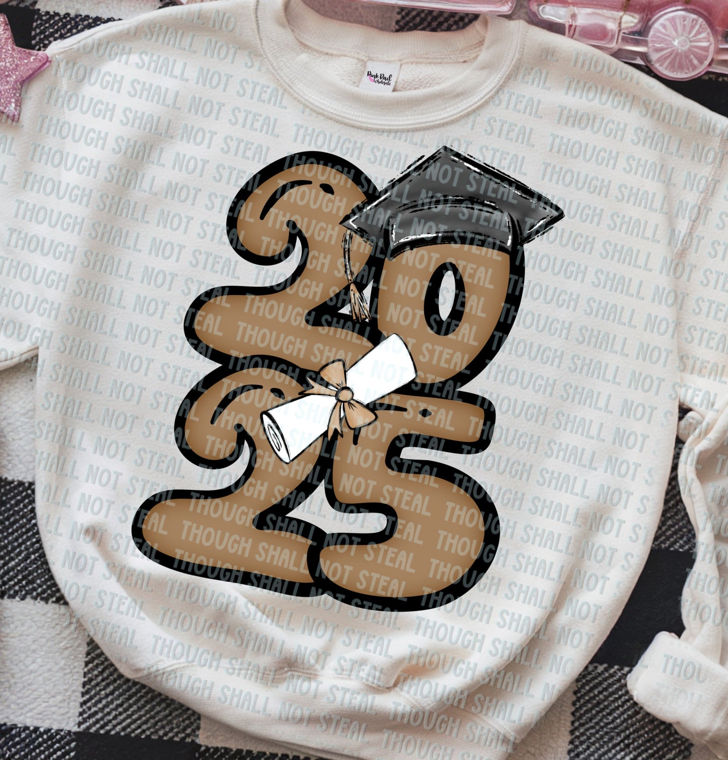22-57 B 2025 - Bubble Numbers - Brown tee