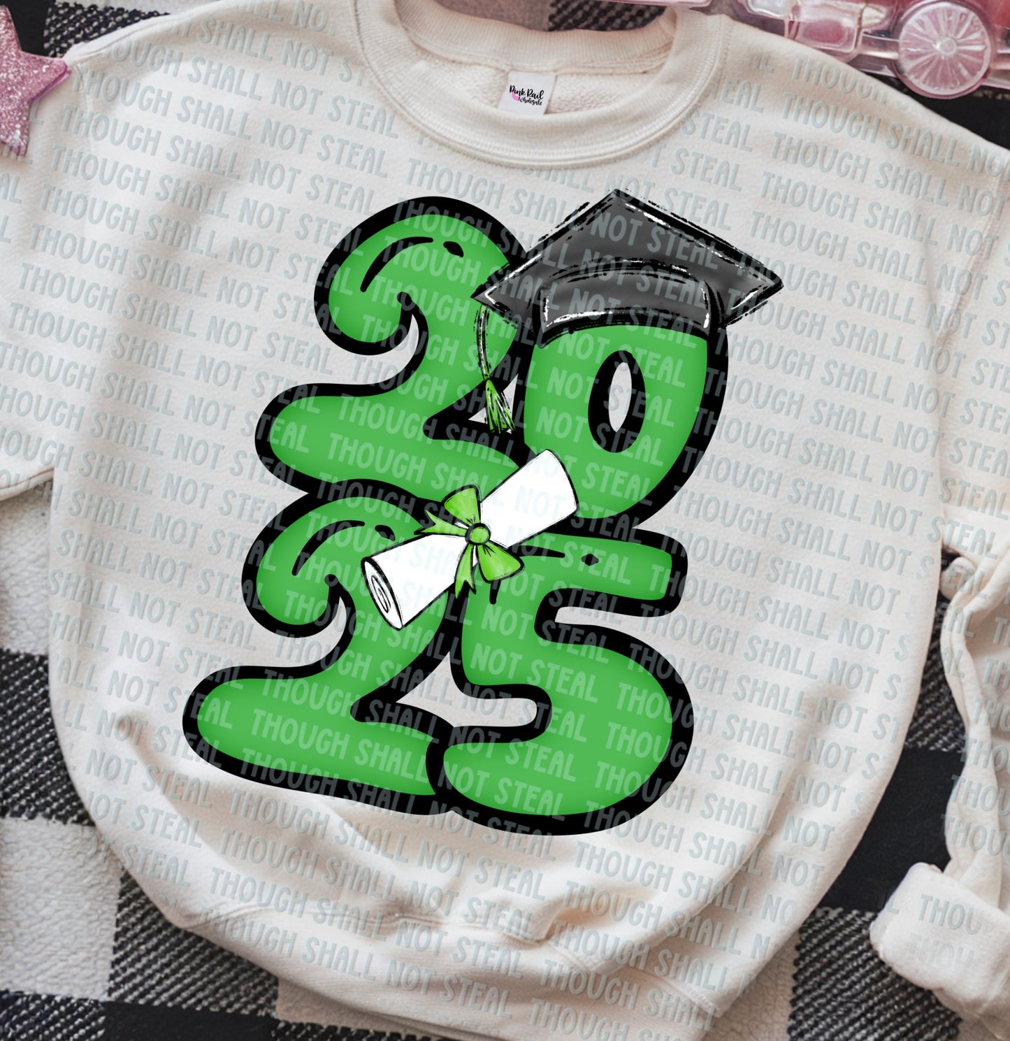 22-57 C 2025 - Bubble Numbers - Green tee