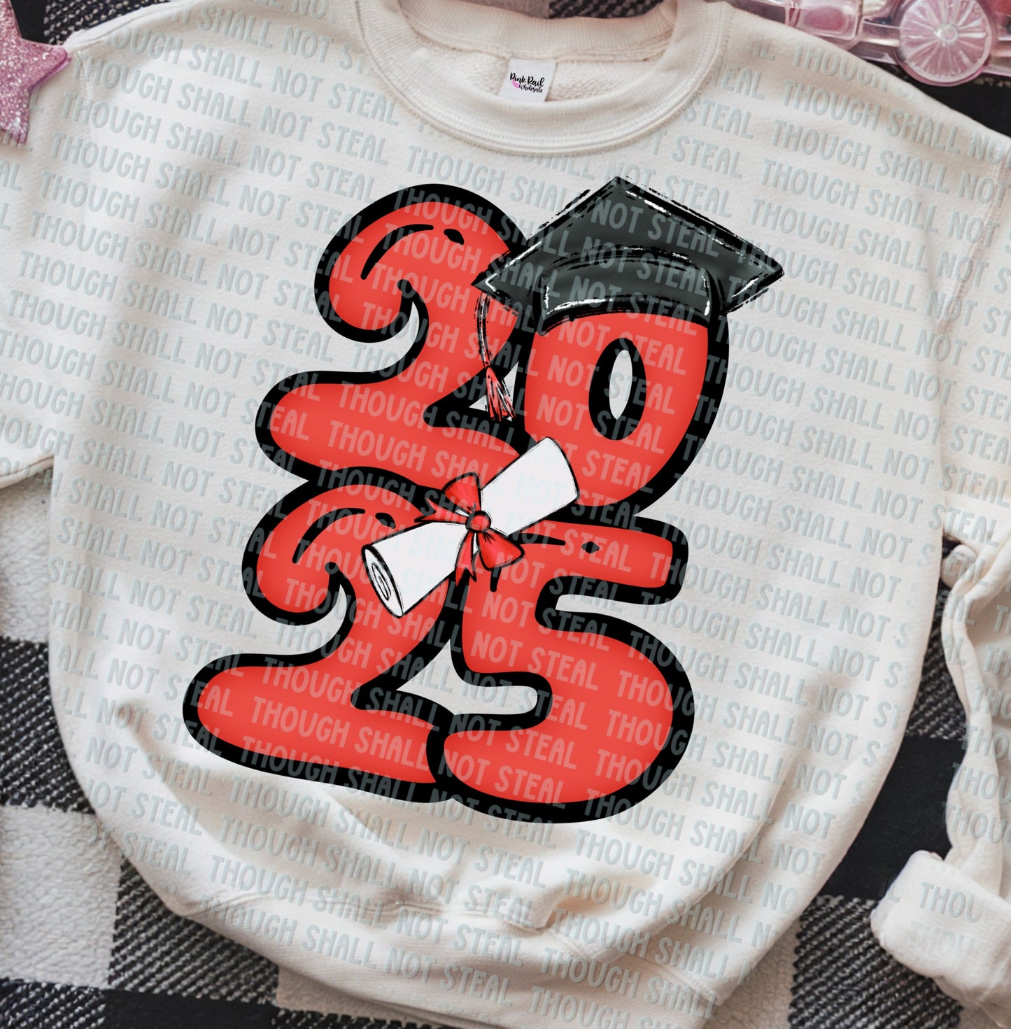 22-57 H 2025 - Bubble Numbers - Red tee