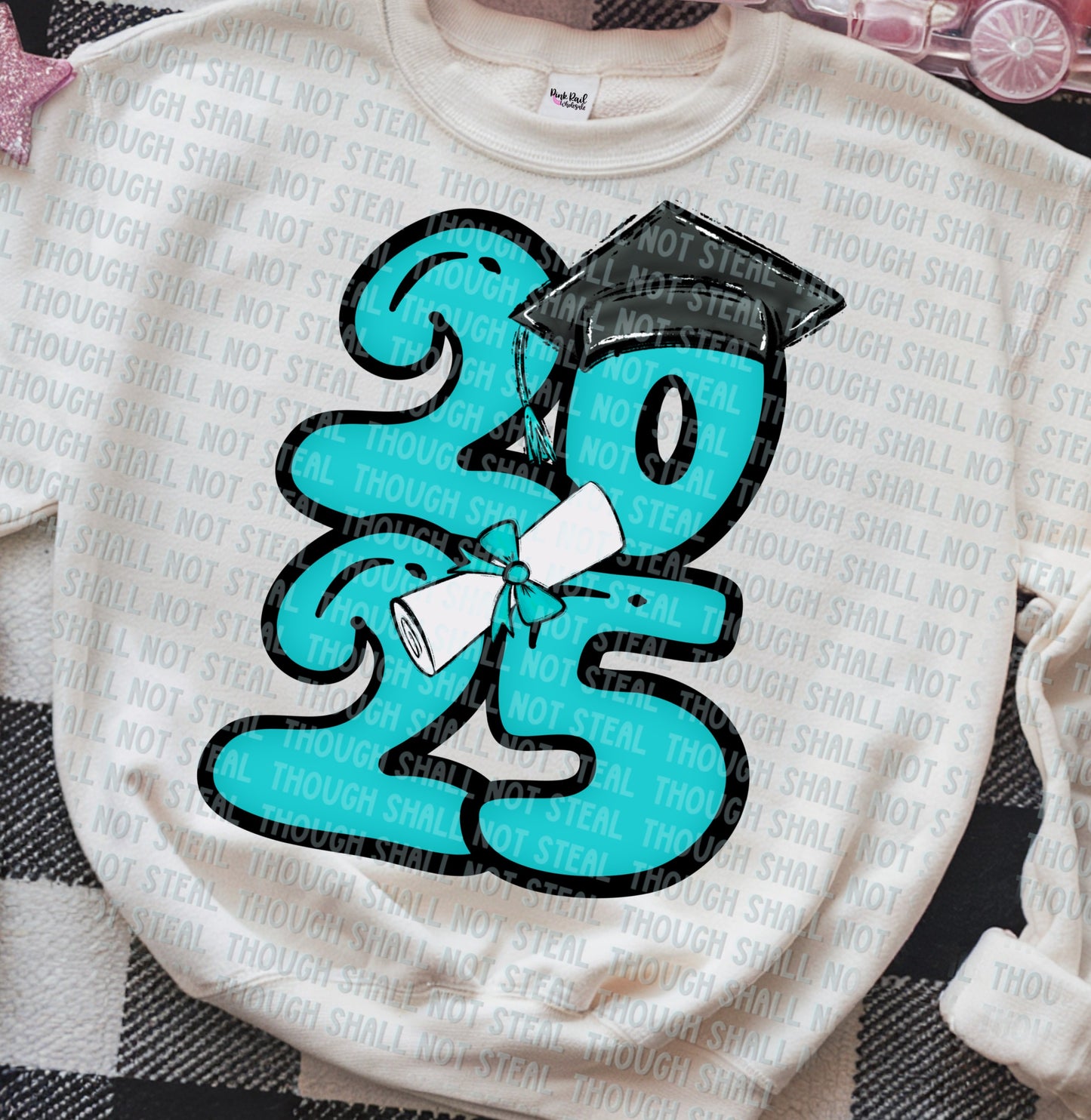 22-57 I 2025 - Bubble Numbers - Teal tee