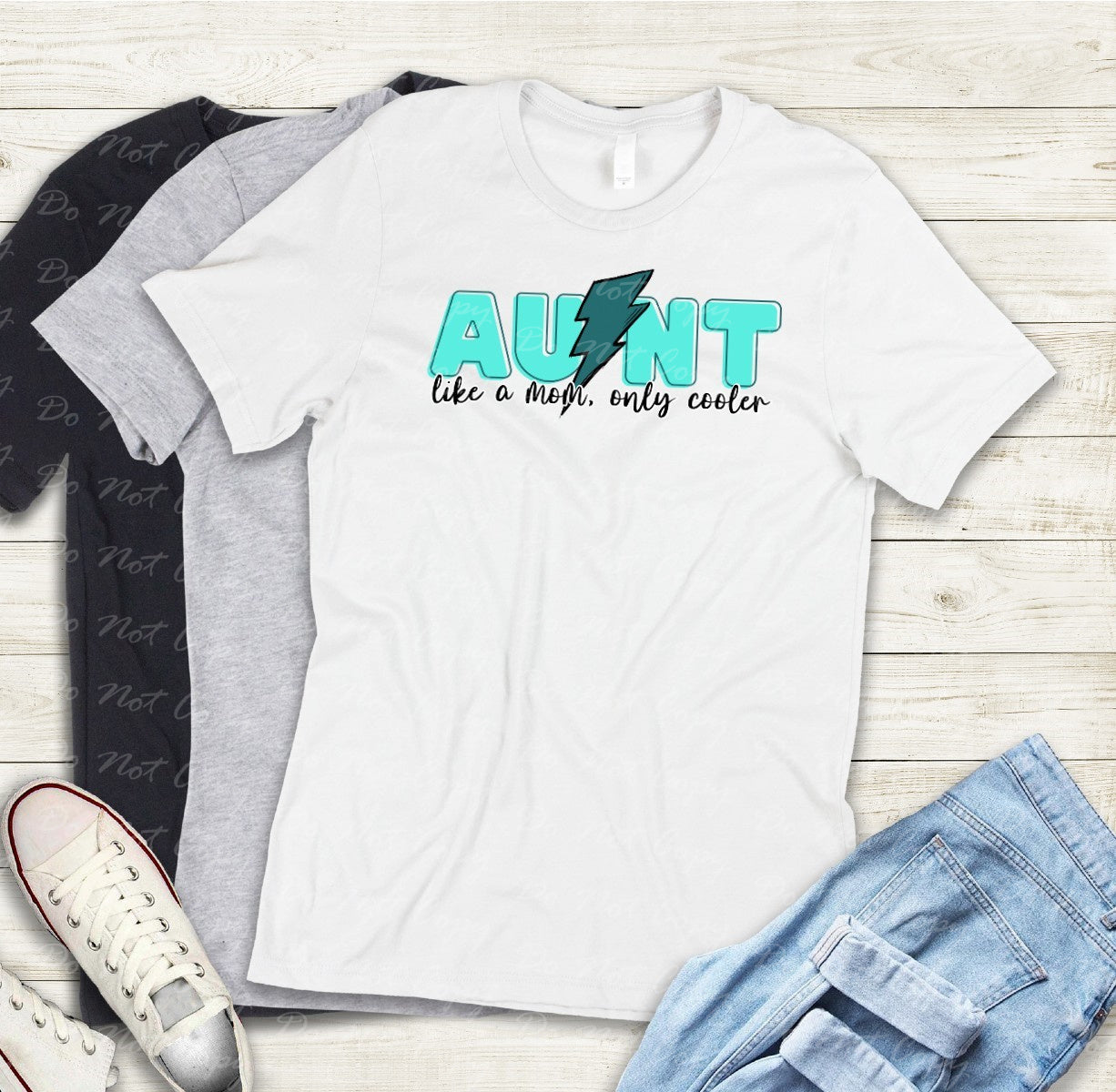 23-01 Aunt - Like A Mom Only Cooler - Blue Tee